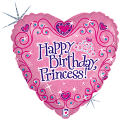 Happy Birthday Princess 18" Mylar Balloon