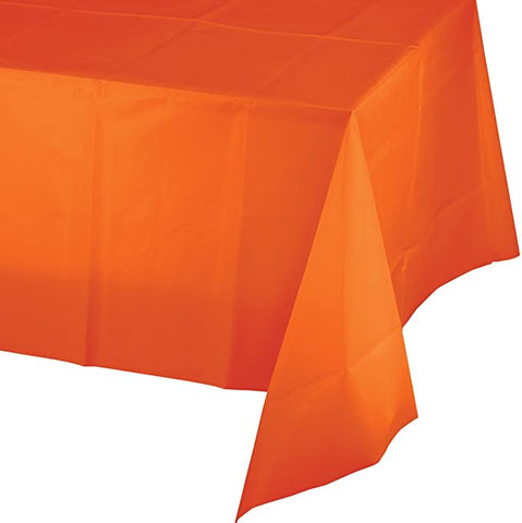 Rectangle Plastic Table Cover - Sunkissed Orange - 54" X 108"