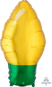 Xmas Lightbulb Mylar Balloon 22" Gold