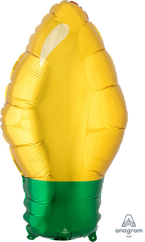 Xmas Lightbulb Mylar Balloon 22" Gold
