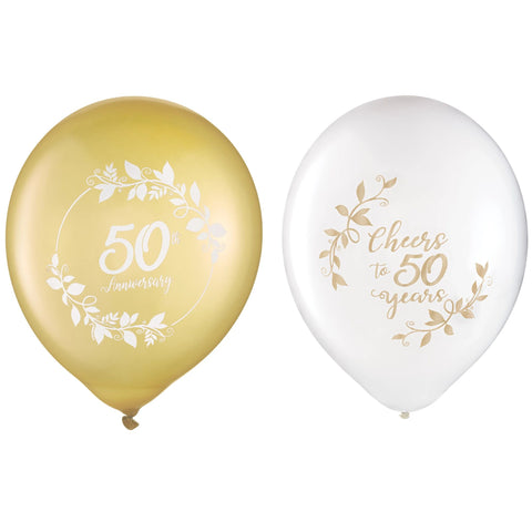 Happy 50th Anniversary Latex Balloons 15CT