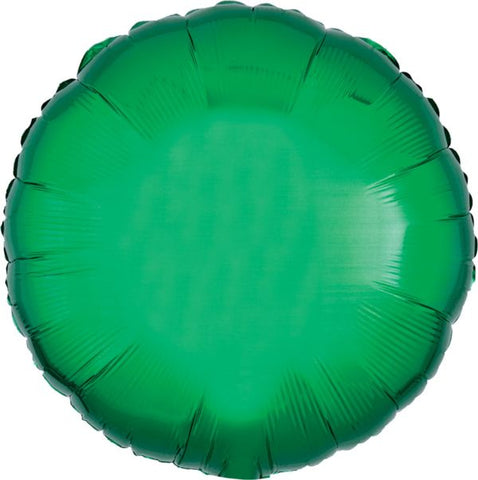 17" Metallic Green Round Mylar Balloon