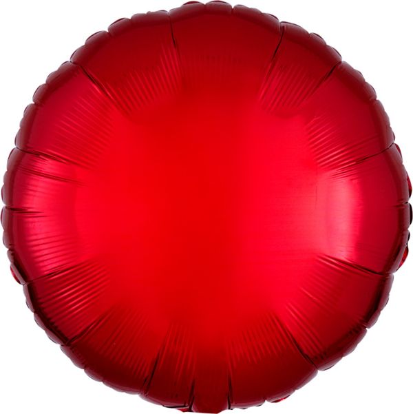 17" Metallic Red Round Mylar Balloon