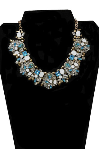 Blue Sapphire Cluster Collar Necklace
