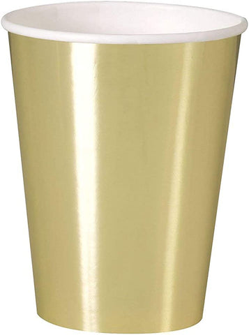 12oz Foil Gold Paper Cups, 8ct