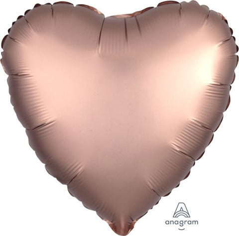 17" Luxe Rose Copper Heart Mylar Balloon