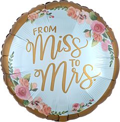 Balloon Mylar Mint To Be Miss To Mrs 18"