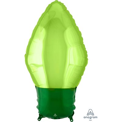 Xmas Lightbulb Mylar Balloon 22" Green