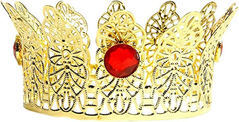 Crown Mini Gold w/Red Stones