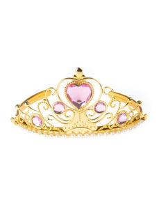 Tiara Plastic Gold w/ Pink Gems