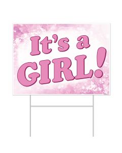 Plastic It's A Girl! Yard Sign