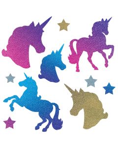 Glitter Unicorn Cutouts 12Ct