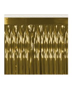 Pkgd 1-Ply Metallic Fringe Drape Gold 15" x 10'