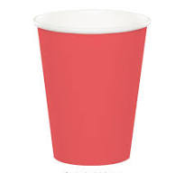 Coral Hot/Cold Paper Cups 24CT