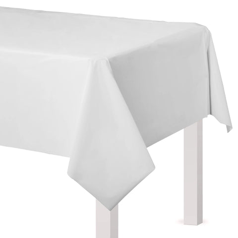 54" x 108" Flannel Backed Table Cover - Frosty White