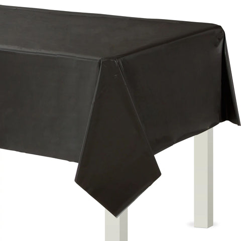 54" x 108" Flannel Backed Table Cover - Jet Black