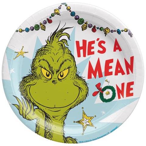 Traditional Grinch Round Plates, 10 1/2" 8CT