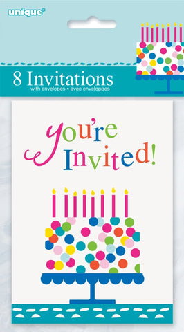 Confetti Cake Invitations 8CT