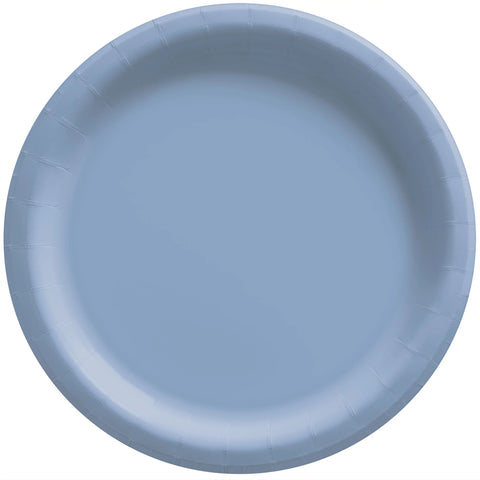 6 3/4" Round Paper Plates - Pastel Blue 20CT