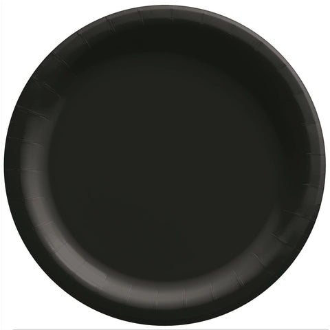 8 1/2" Round Paper Plates 20 Ct. - Jet Black