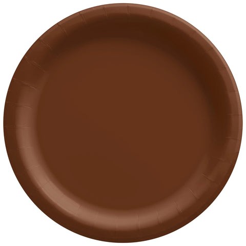 8 1/2" Round Paper Plates - Chocolate Brown 20CT