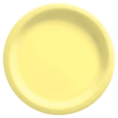 8 1/2" Round Paper Plates - Light Yellow 20ct