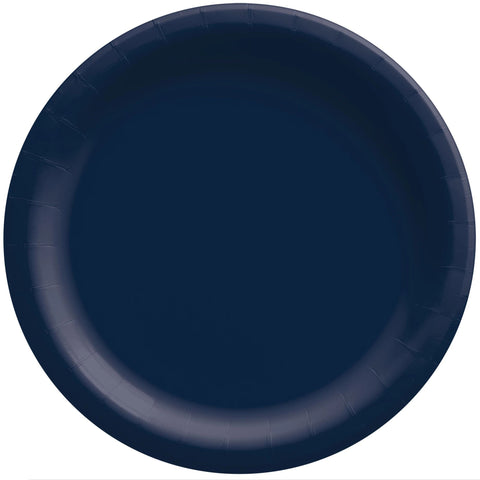 8 1/2" Round Paper Plates - True Navy 20ct