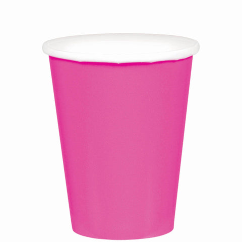 9 oz. Paper Cups - Bright Pink - 20CT