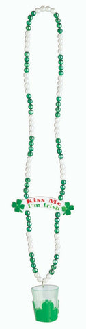 St. Patricks Day Shot Glass Bead Necklace