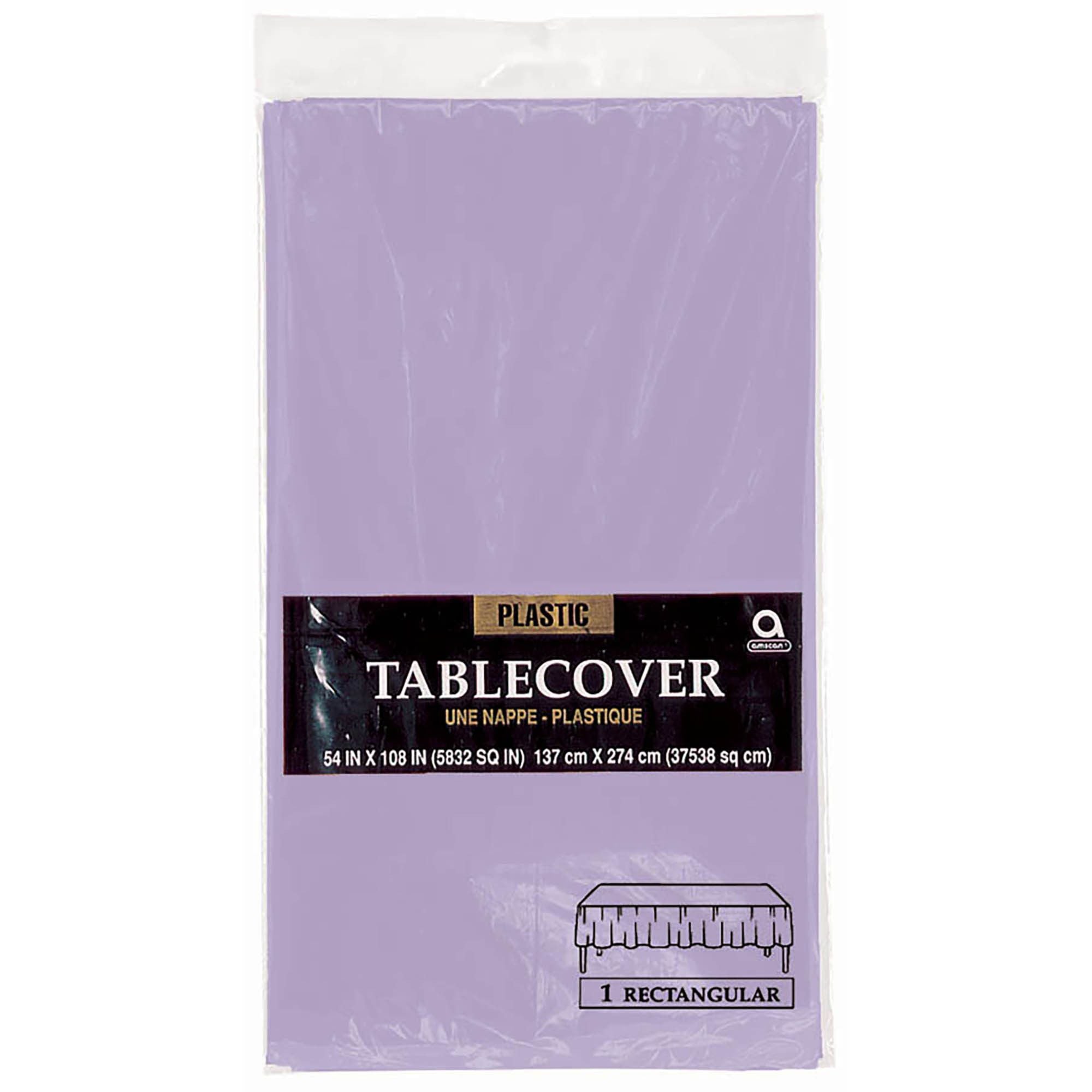 Rectangle Plastic Table Cover - Lavender 54" X 108"