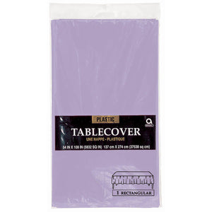 Rectangle Plastic Table Cover - Lavender 54" X 108"