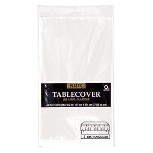 Rectangle Plastic Table Cover - White
54" X 108"