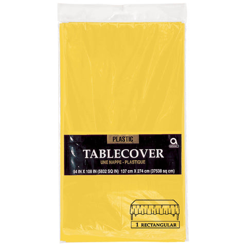 Rectangle Plastic Table Cover - Sun Yellow 