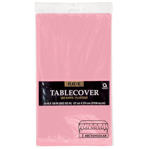 Rectangle Plastic Table Cover - New Pink 54" X 108"