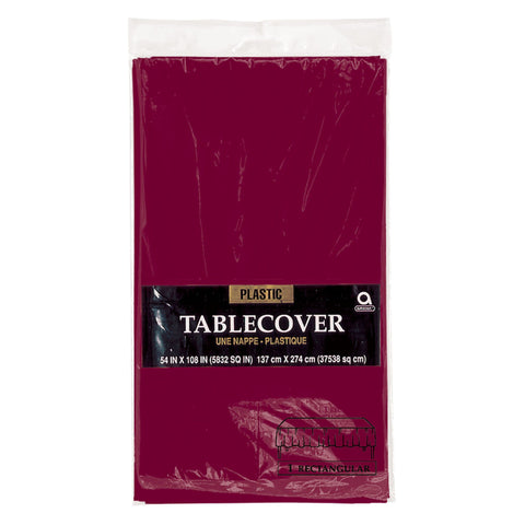 Rectangle Plastic Table Cover - Berry - 54" X 104"