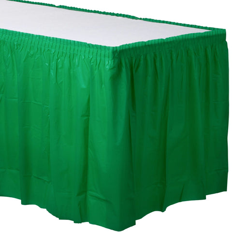 21' X 29" Plastic Table Skirt - Festive Green