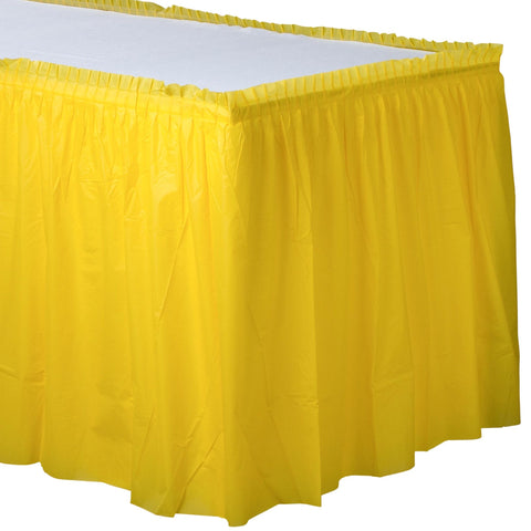 14' x 29" Plastic Table Skirt - Sun Yellow