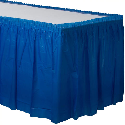 14' x 29" Plastic Table Skirt - Bright Royal Blue