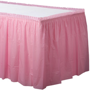 14' x 29" Plastic Table Skirt - New Pink