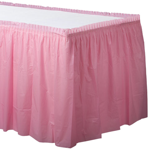 14' x 29" Plastic Table Skirt - New Pink