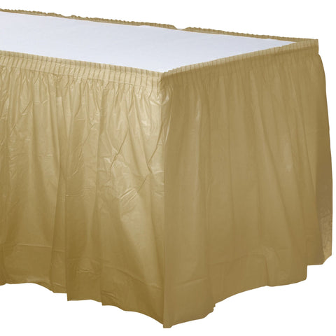 21' X 29" Plastic Table Skirt - Gold