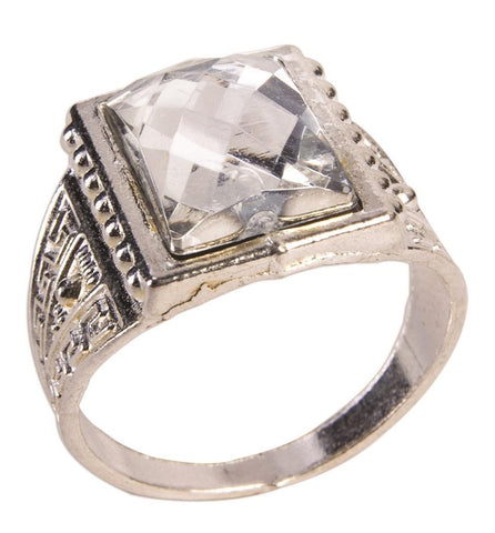 Roaring 20S Silver With Square Diamond Ring