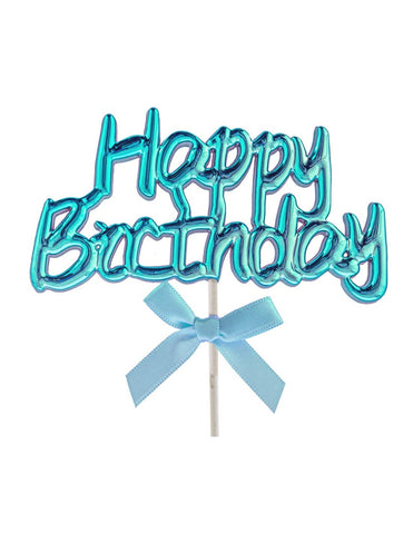 Cake Topper Happy Birthday Blue