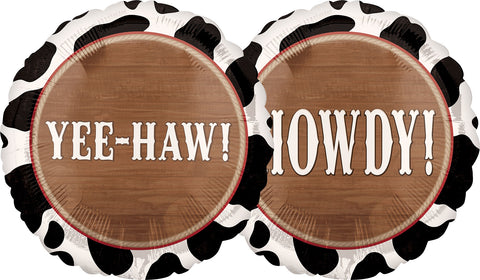 Balloon Mylar howdy Cow Print