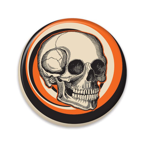 Vintage Button Skull Orange