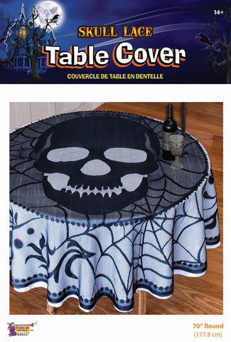 Lace Skull Round Tablecover 70"