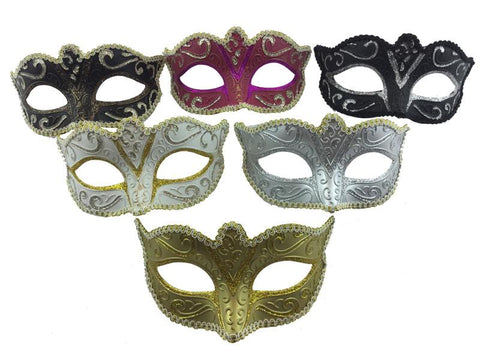 Venetian Style Assorted Masks With Lace Trim