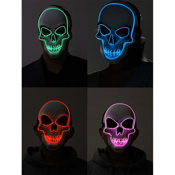 Mask Lightup Skull Purple