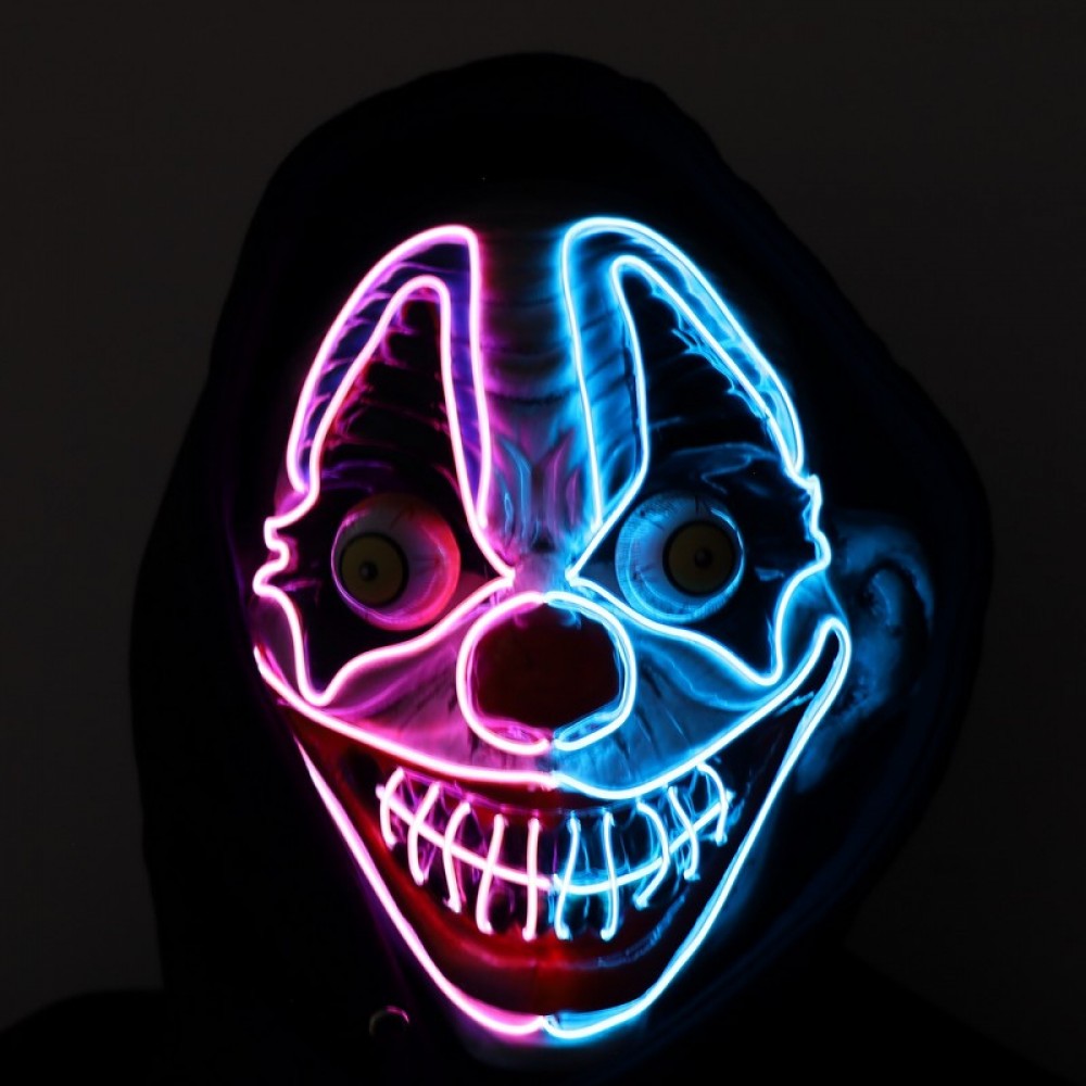 Mask Lightup Clown Blue and Hot Pink