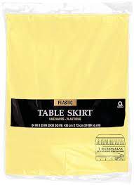 14' x 29" Plastic Table Skirt - Light Yellow